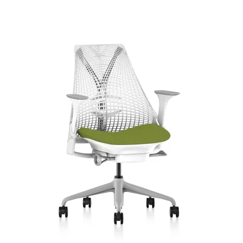 Fauteuil SAYL Herman Miller dossier blanc assise Phoenix coloris au choix