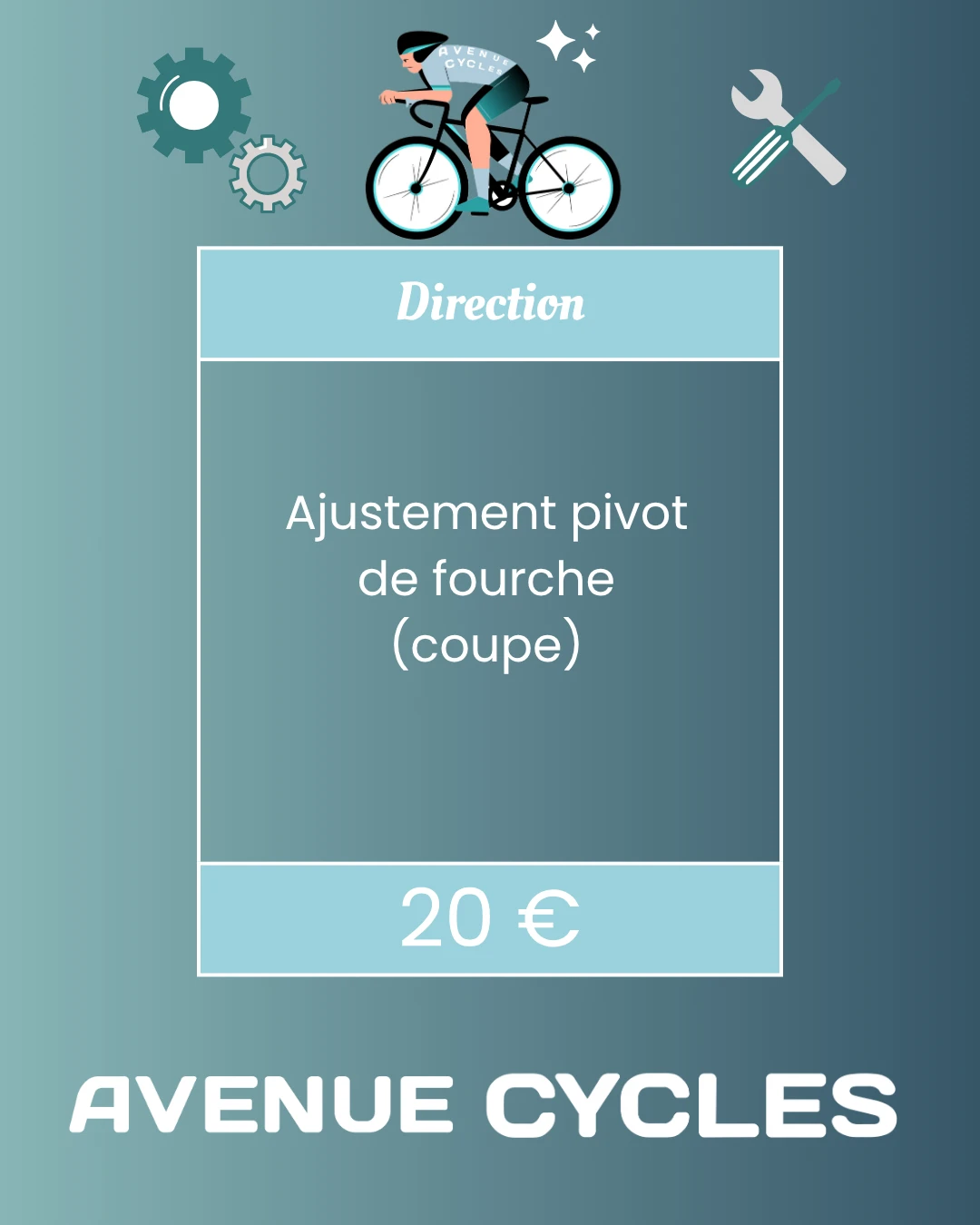Ajustement pivot de fourche (coupe)