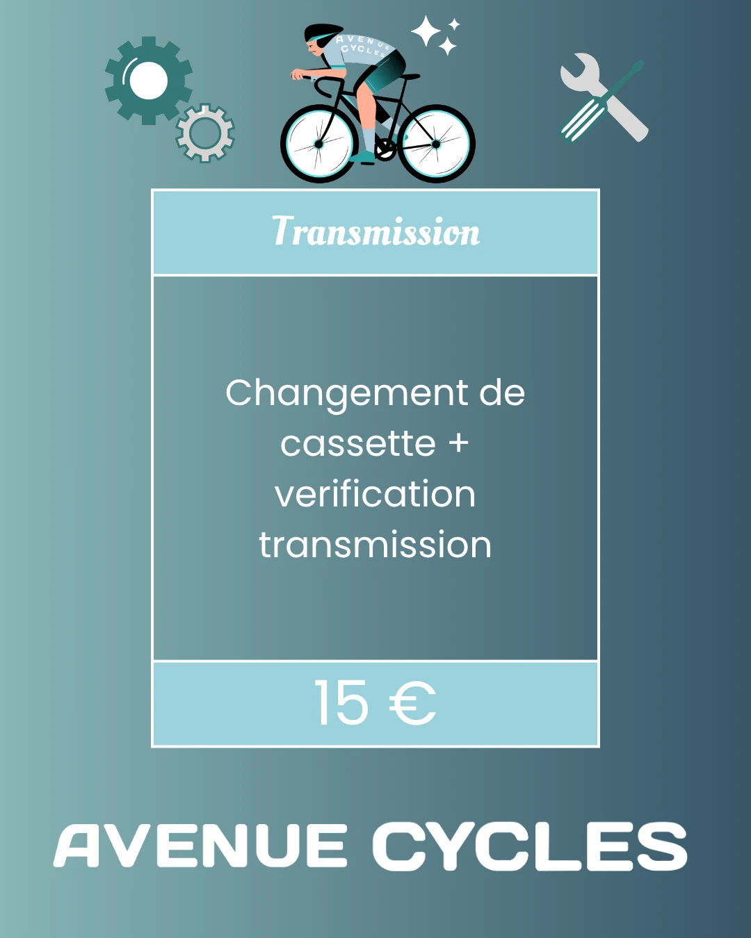 Changement de cassette + verification transmission