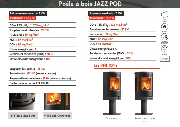 Poêle à bois JAZZ POD