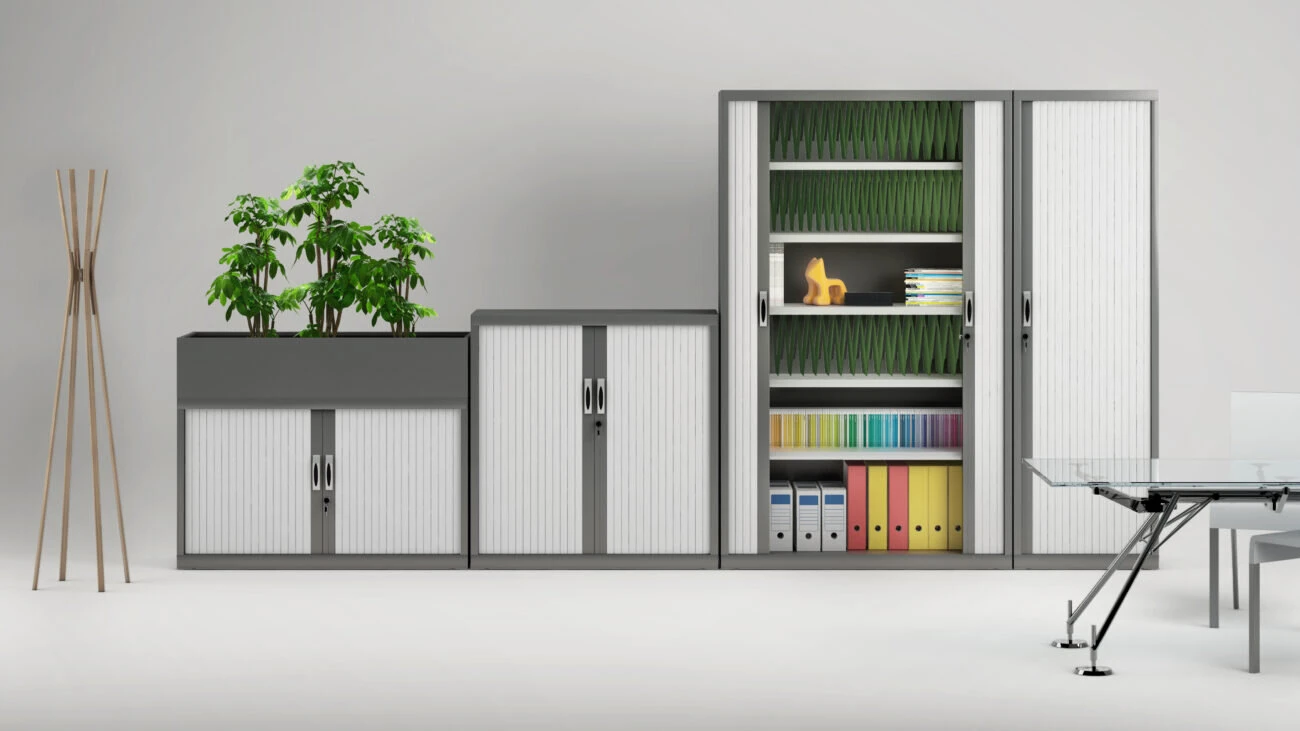 Armoires à rideaux, caissons et classeurs métal – Rangement pro avec Cognet Agencement