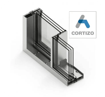 Vente et pose de baie coulissante CORVision Plus aluminium CORTIZO