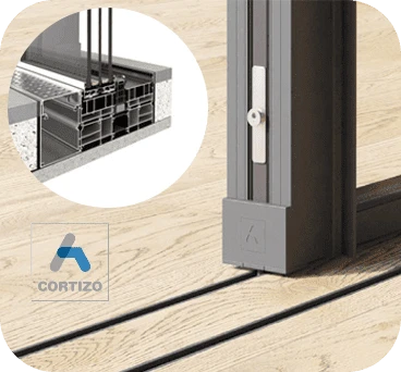 Vente et pose de baie coulissante CORVision Plus aluminium CORTIZO