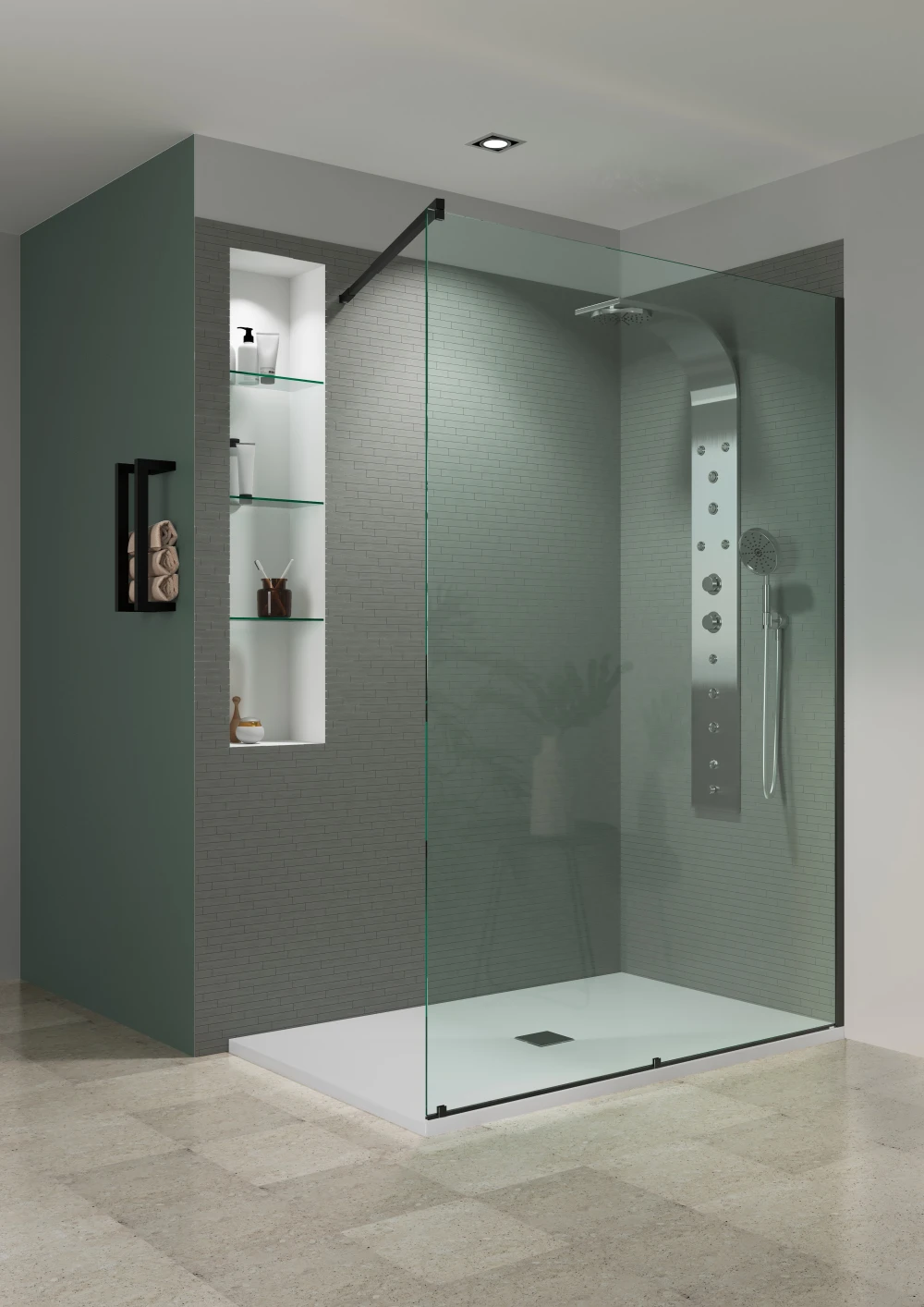 Kit pour paroi de douche fixe