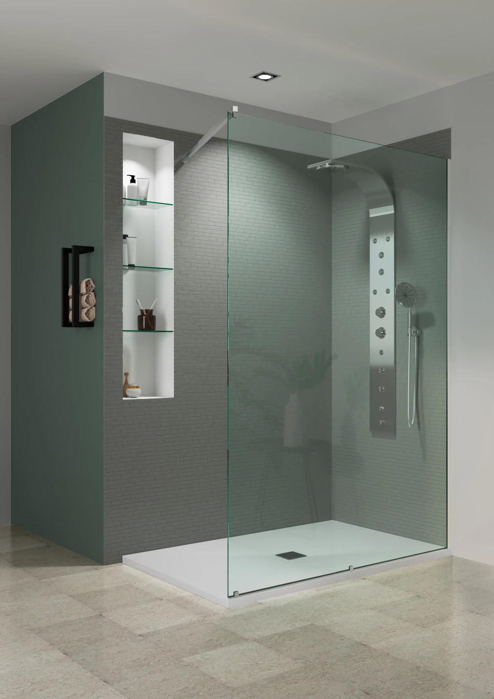 Kit pour paroi de douche fixe