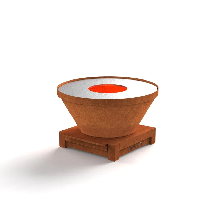 Brasero-Plancha Rond 640 mm coloris Rouille