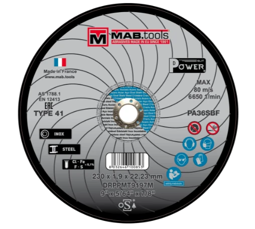 DISQUE A TRONCONNER 230X1,9 PA36S MBF41 POWER PLAT