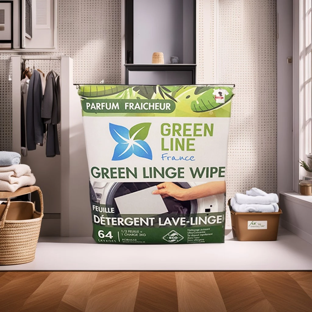 GREEN LINGE WIPES 2X62 LINGETTES - LESSIVE EN LINGETTES ÉCORESPONSABLE DÉTERGENTE, ANTISTATIQUE ET ADOUCISSANTE