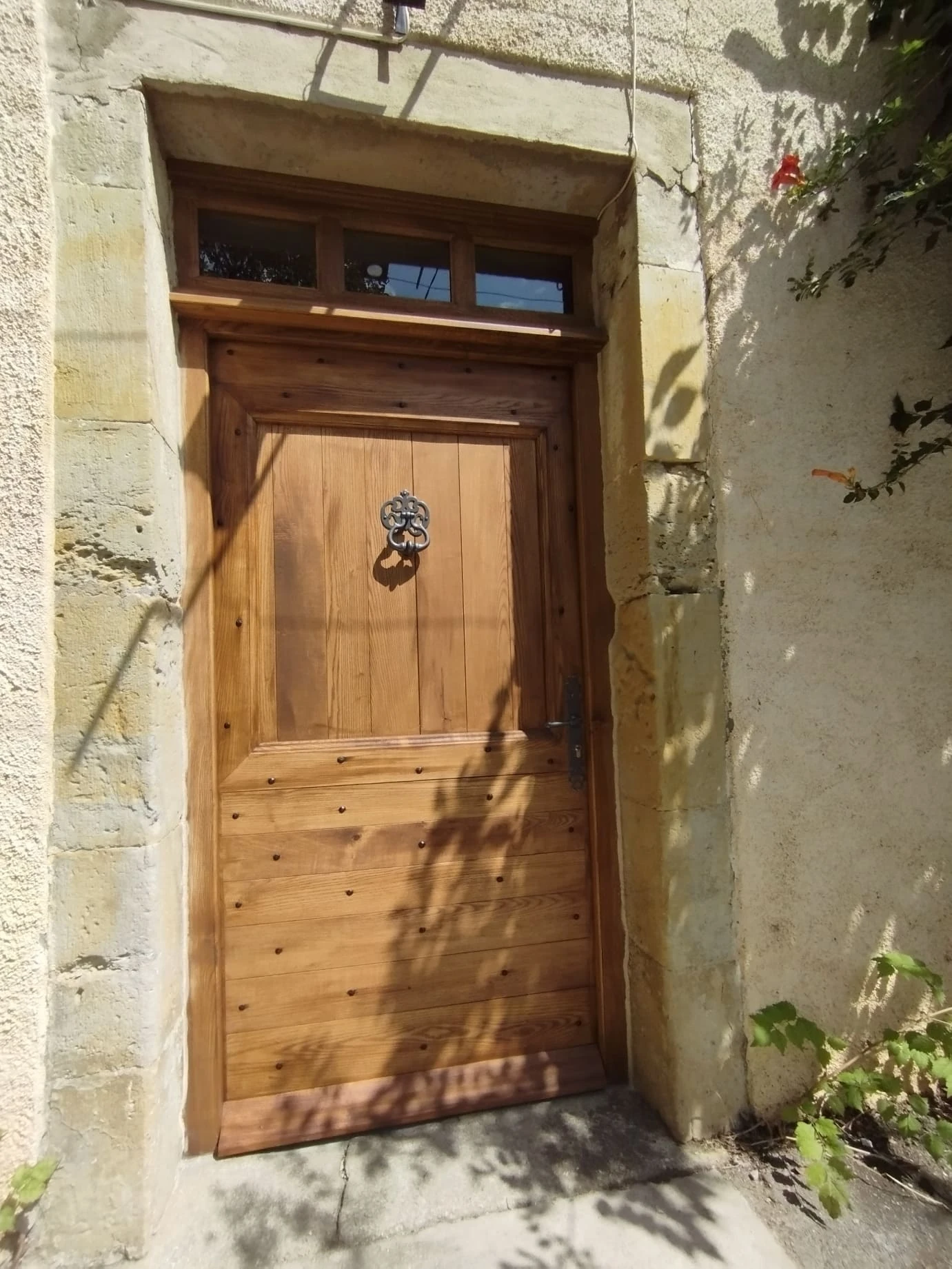 Porte d'entrée en bois massif