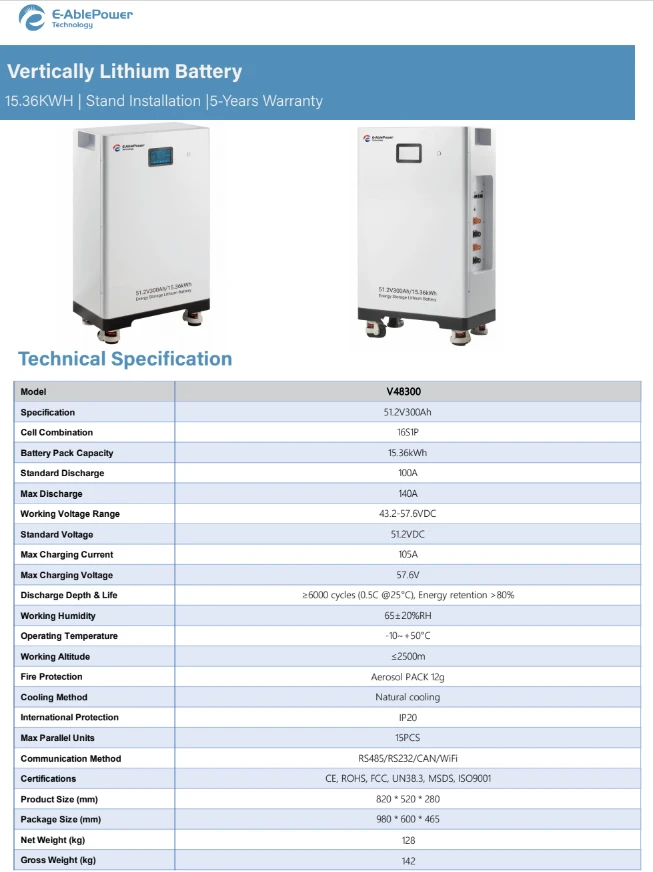Batterie Lithium 15.36 kwh  compatible DEYE