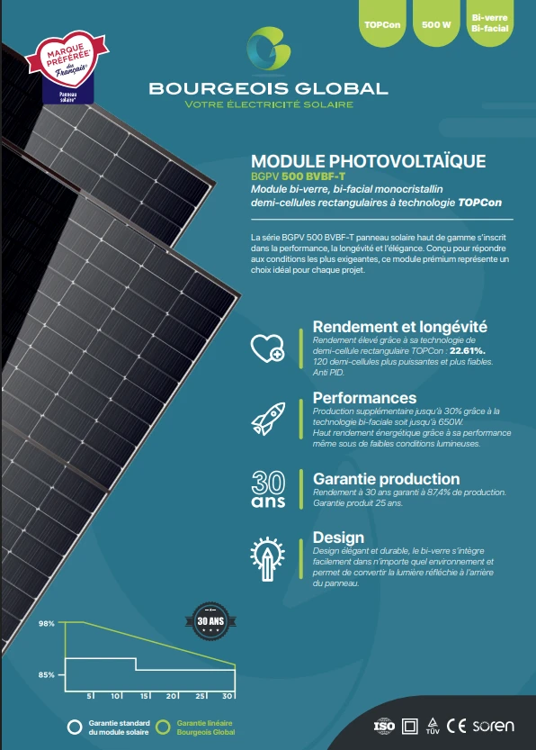 extension photovoltaique  1 kwc Bourgeois Global   pose inclus