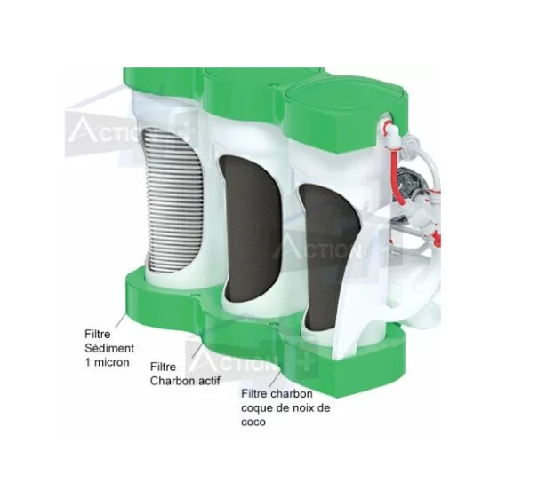 Osmoseur mineralisant BWT Ecosoft pour eau de boisson sous evier + robinet evier 3 voie noir ou chrome pose inclus