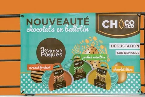 Bâche PVC Standard 80×100 cm – Impression HD, ourlets + œillets tous les 50 cm