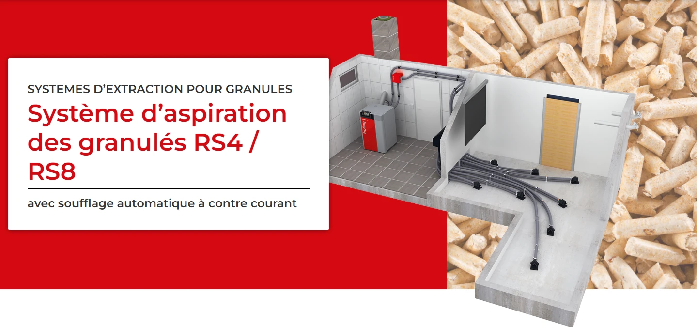 Chaudières et Systèmes d’Extraction Pellets Froling de 7 a 1500 kw pose inclus