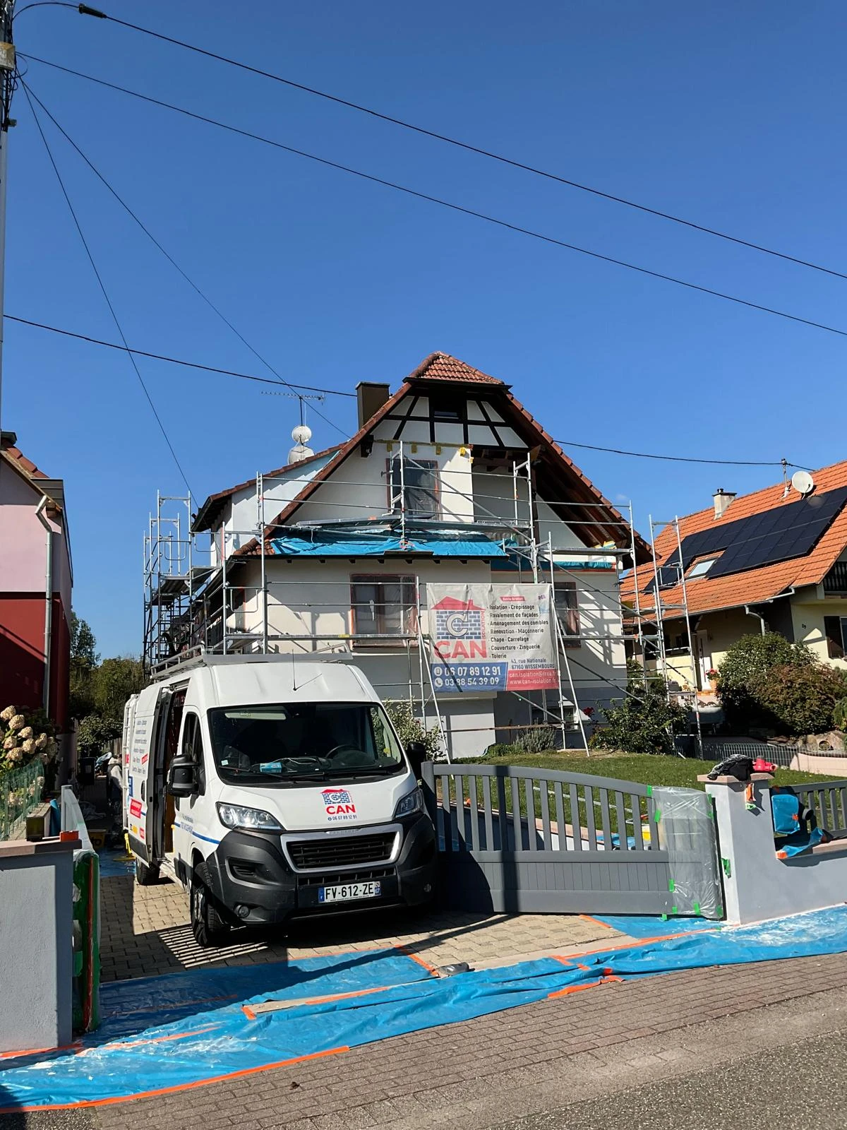 CHANTIER RAVALEMENT DE FACADE MUNCHHAUSEN, LAUTERBOURG, SELTZ, ROUNTZENHEIM