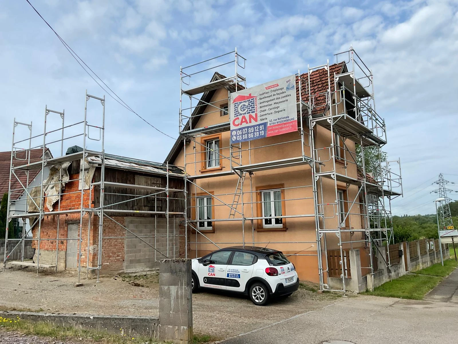 CHANTIER RAVALEMENT DE FACADE PREUSCHDORF, BETSCHDORF, HOFFEN, SOULTZ-SOUS-FORÊTS