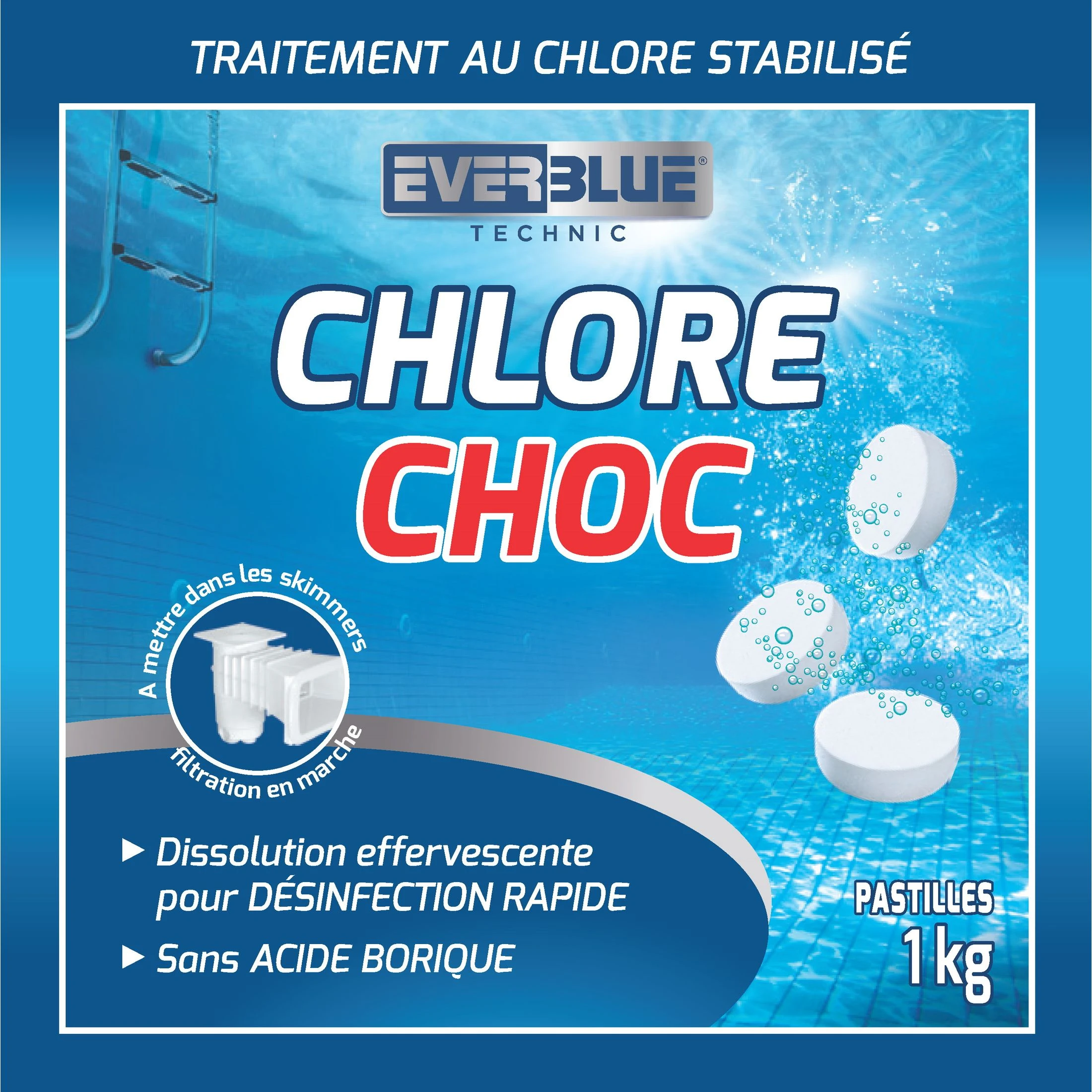Chlore choc pastilles 20 g - 1KG