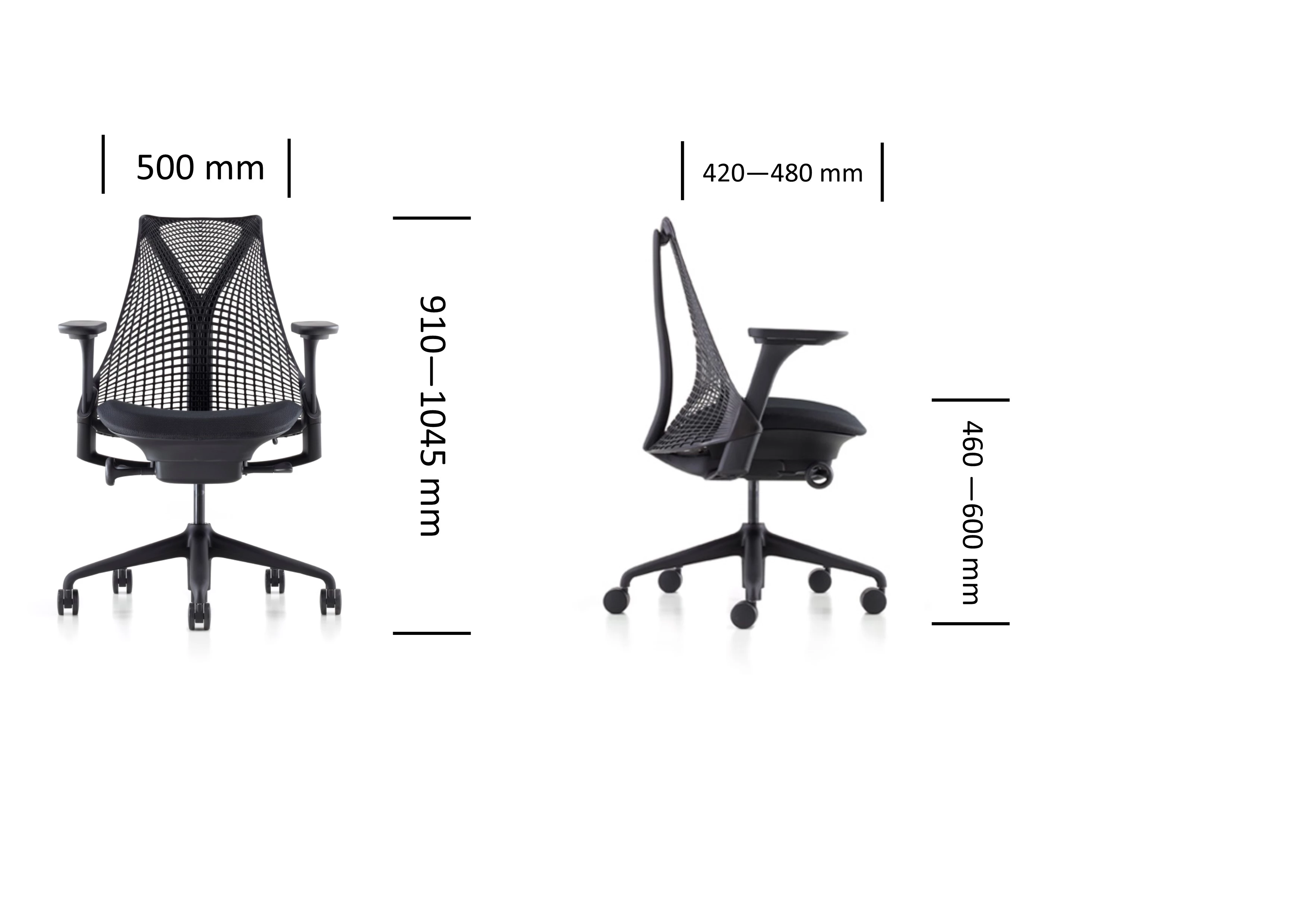 Fauteuil SAYL Herman Miller dossier fog (gris clair) assise Phoenix coloris au choix