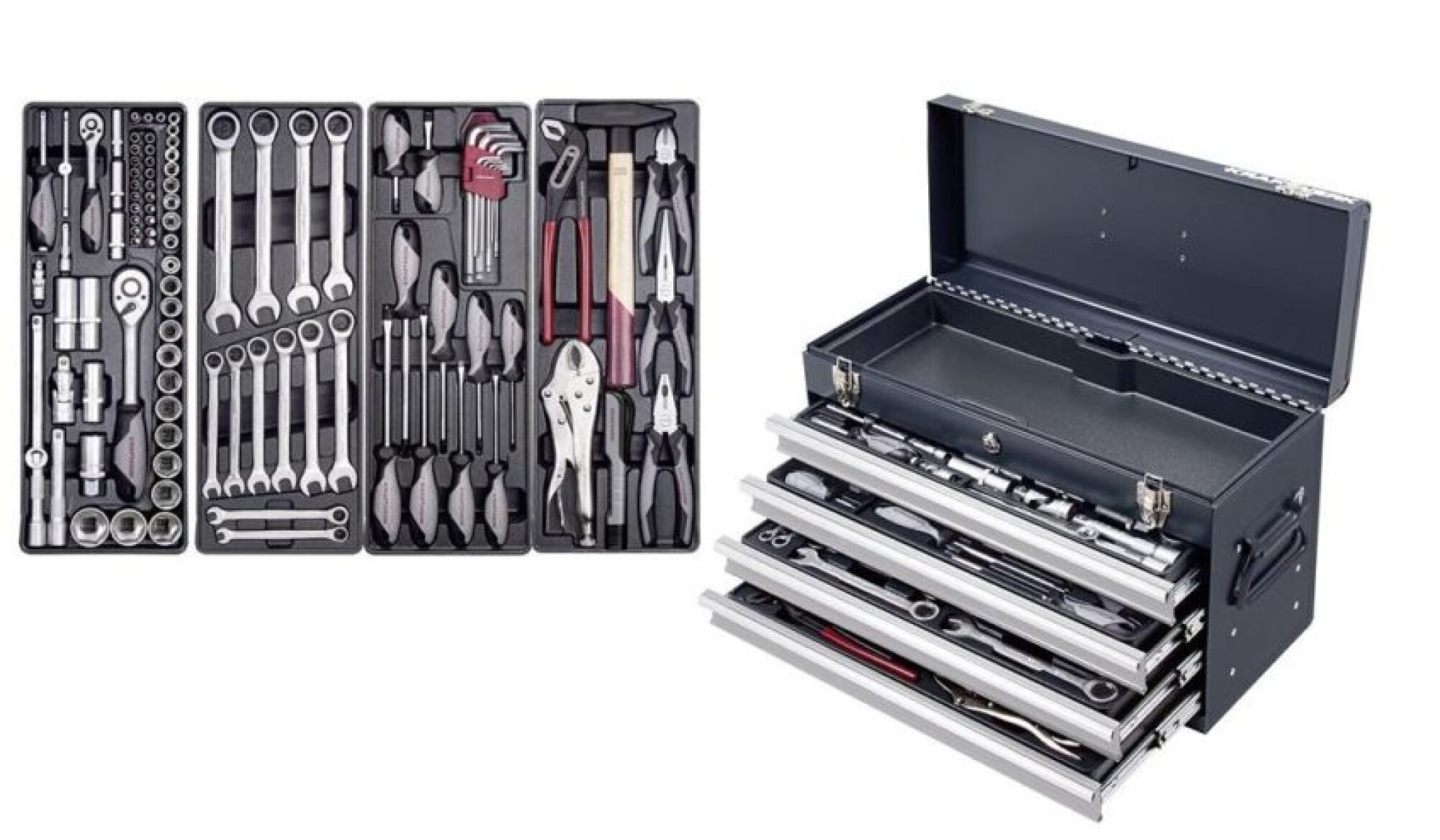 Boîte à outils Basic Line, 1/4″+ 1/2″ – 100  pcs KRAFTWERK