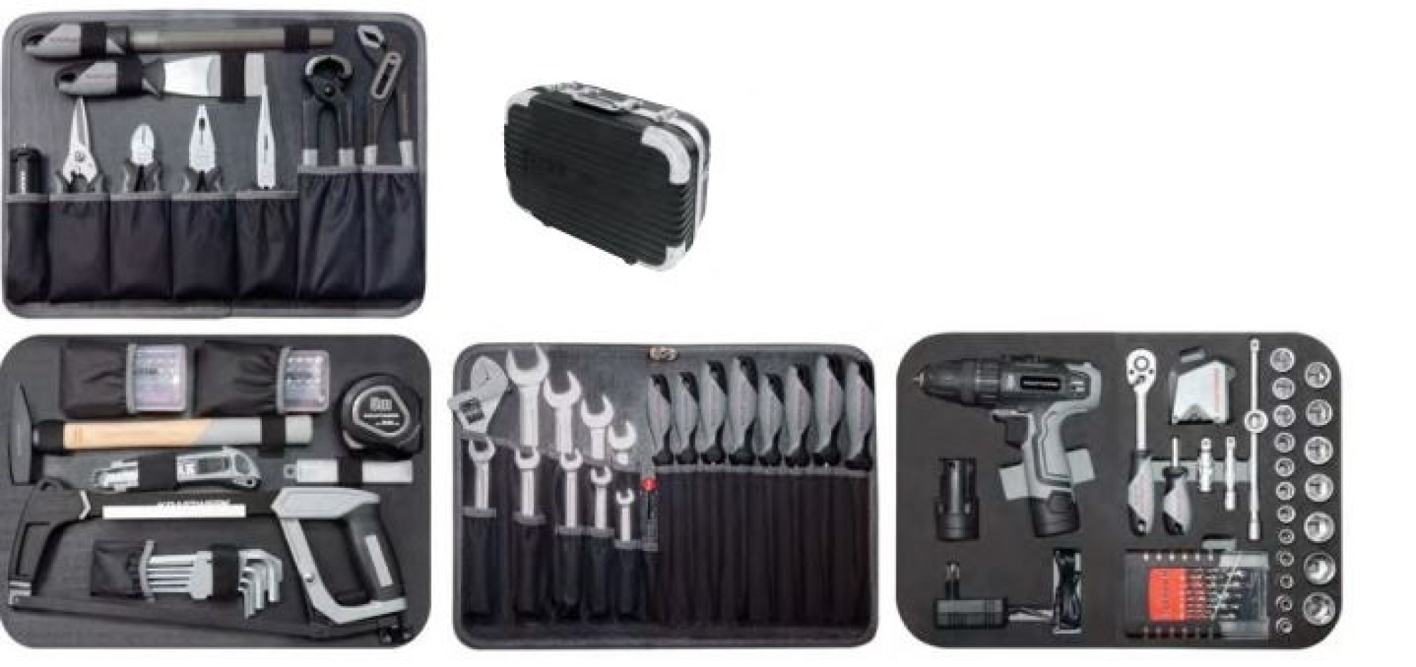 Malette d'outils B160, 3/8″ 165 pcs avec perceuse visseuse KRAFTWERK