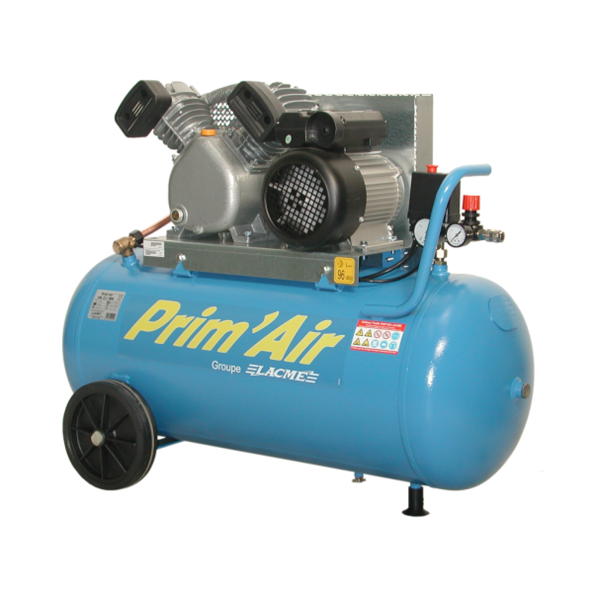 Compresseur 230V, 21M³/H, 100L, 10 bars, moteur indépendant VM21/100  LACME