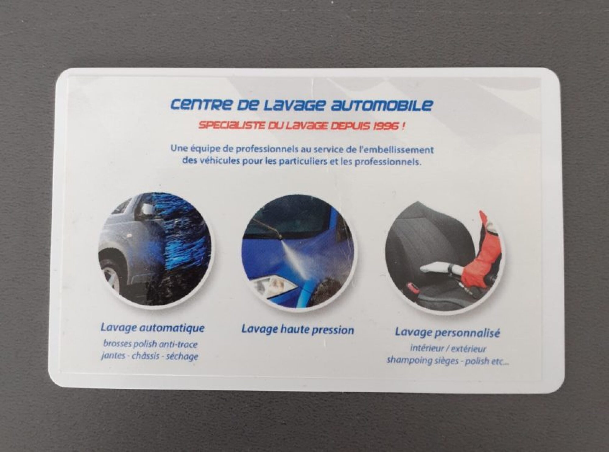 Carte de lavage