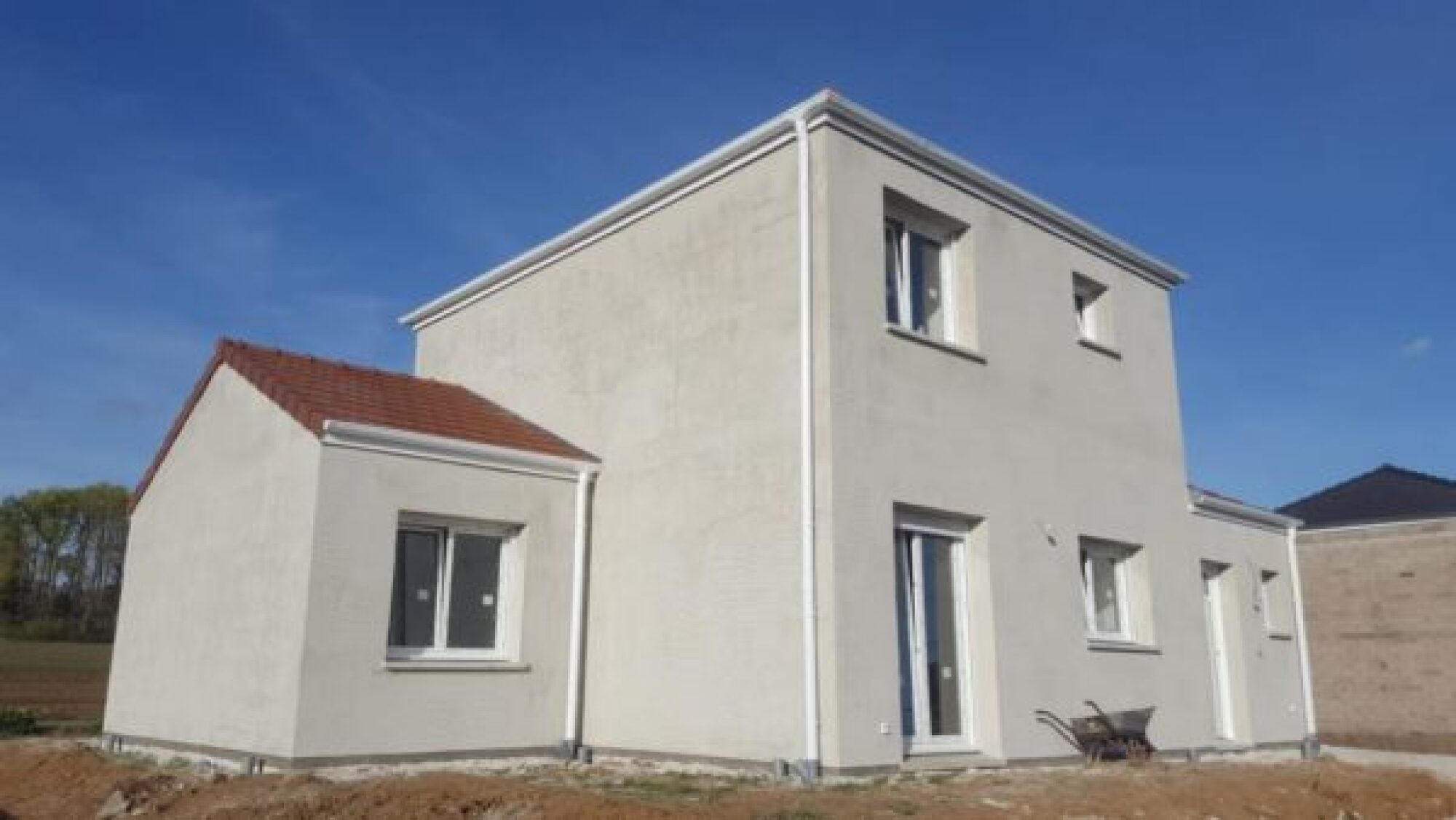 Installation enduit provisoire façade maison à Sanry sur Nied