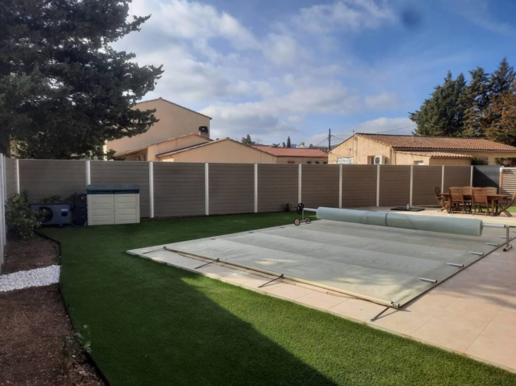 Palissade en plastique recyclé