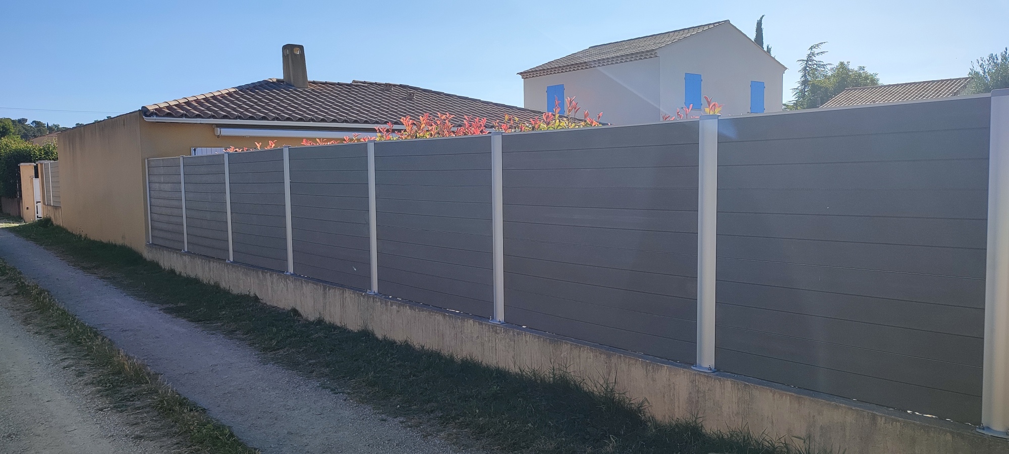 Palissade en plastique recyclé