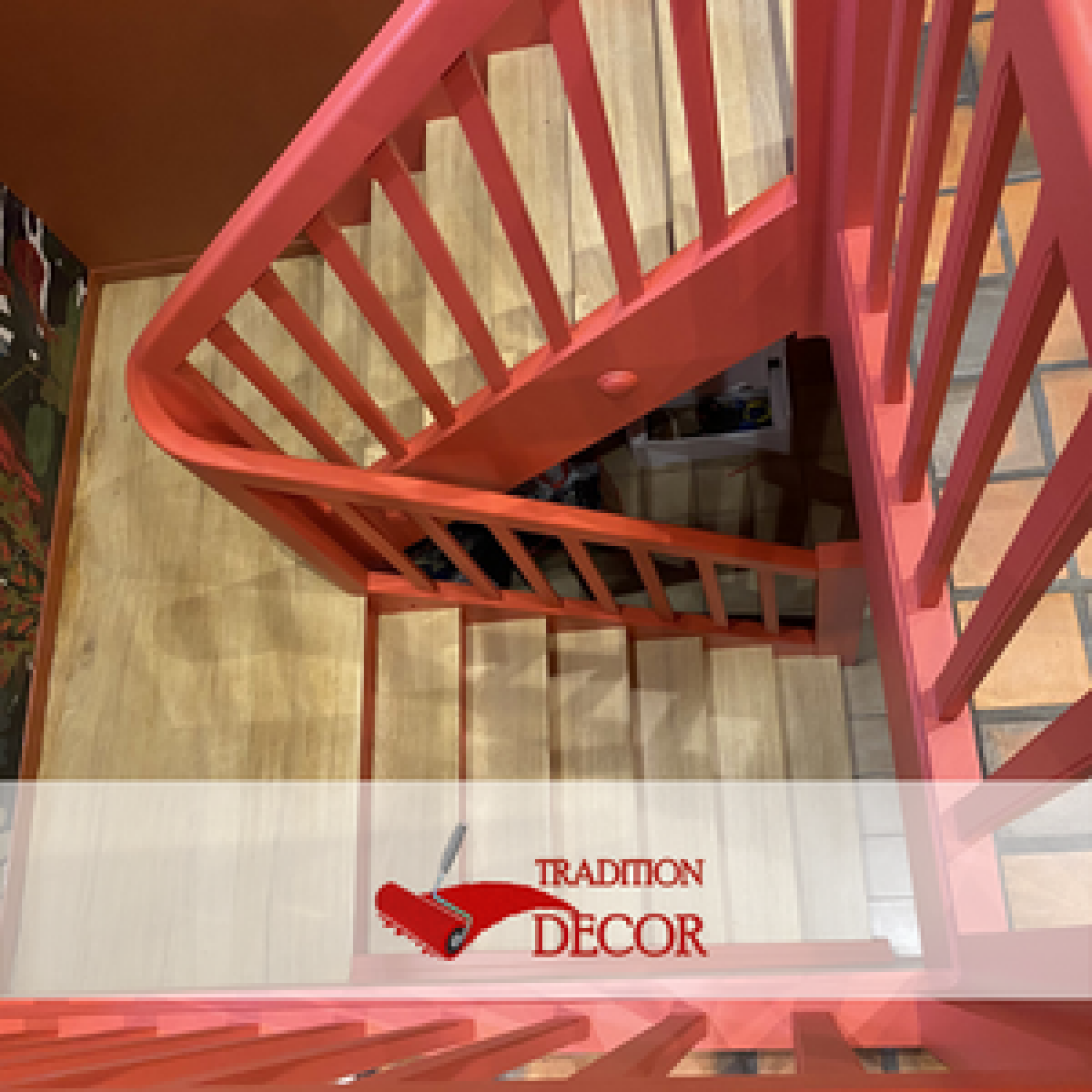 Ponçage et vitrification de marches d'escalier