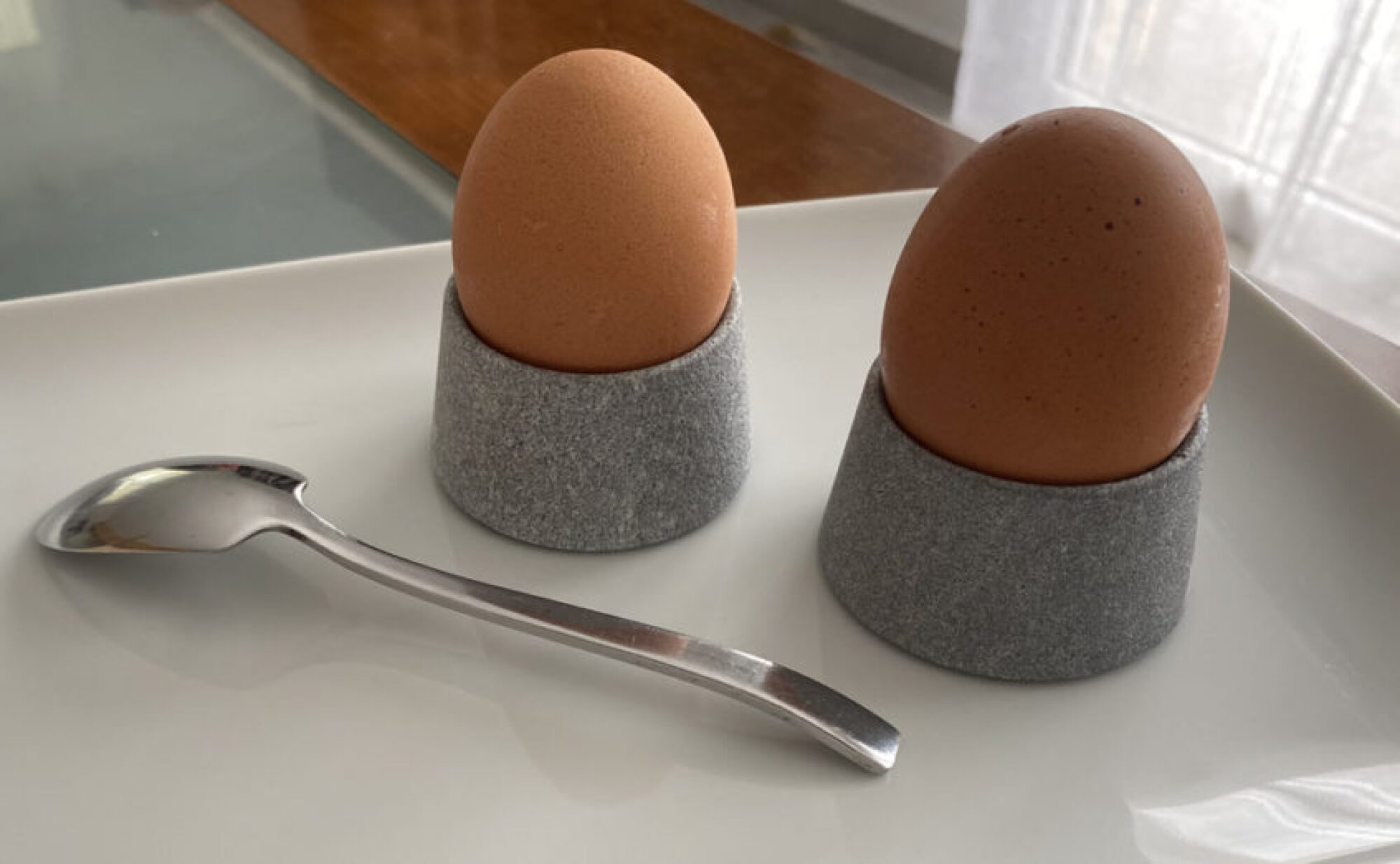 Lot de 2 coquetiers en pierre Ollaire