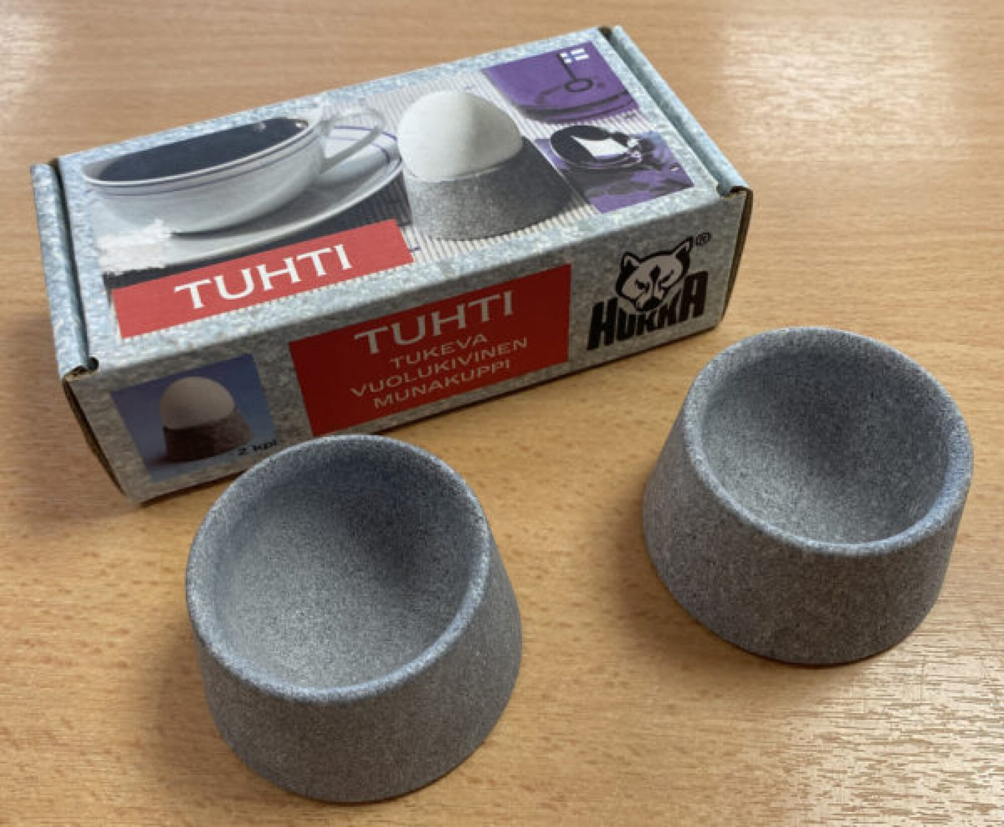 Lot de 2 coquetiers en pierre Ollaire