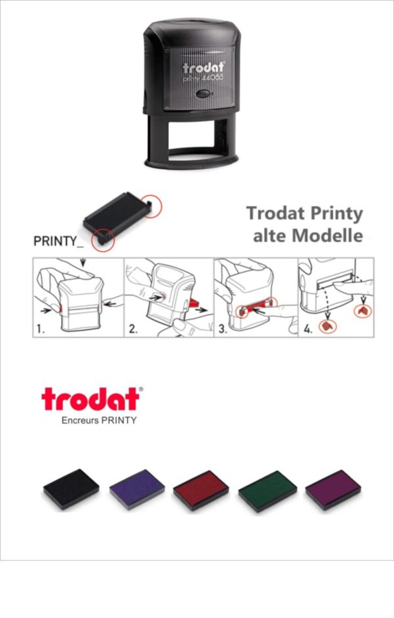 Vente tampon encreur caoutchouc 7 lignes