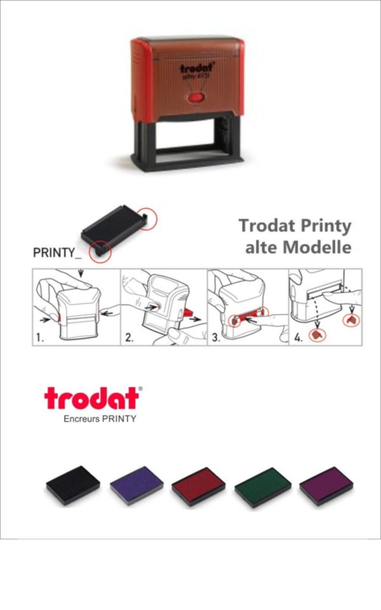 Vente tampon encreur caoutchouc 7/8 lignes