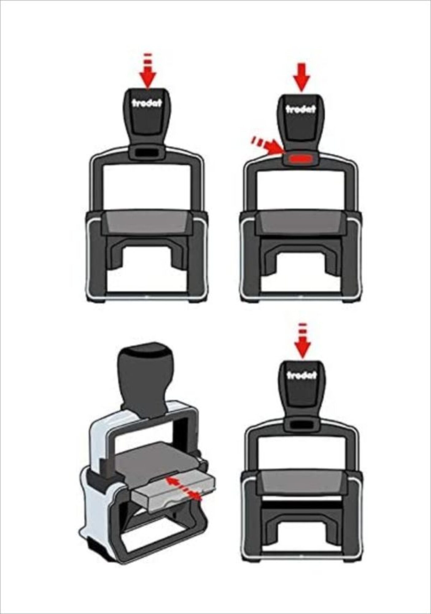 Vente tampon encreur caoutchouc 8 lignes rond métallique