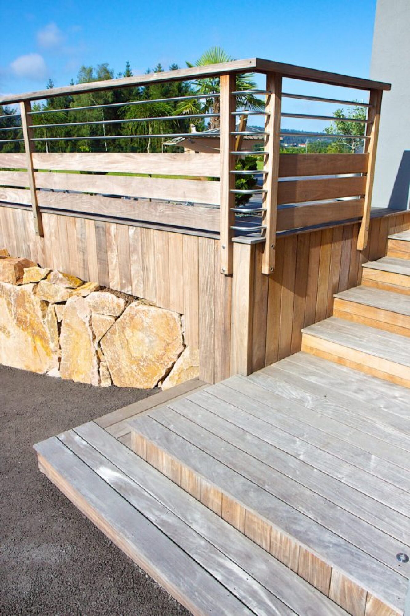 Création garde corps en bois