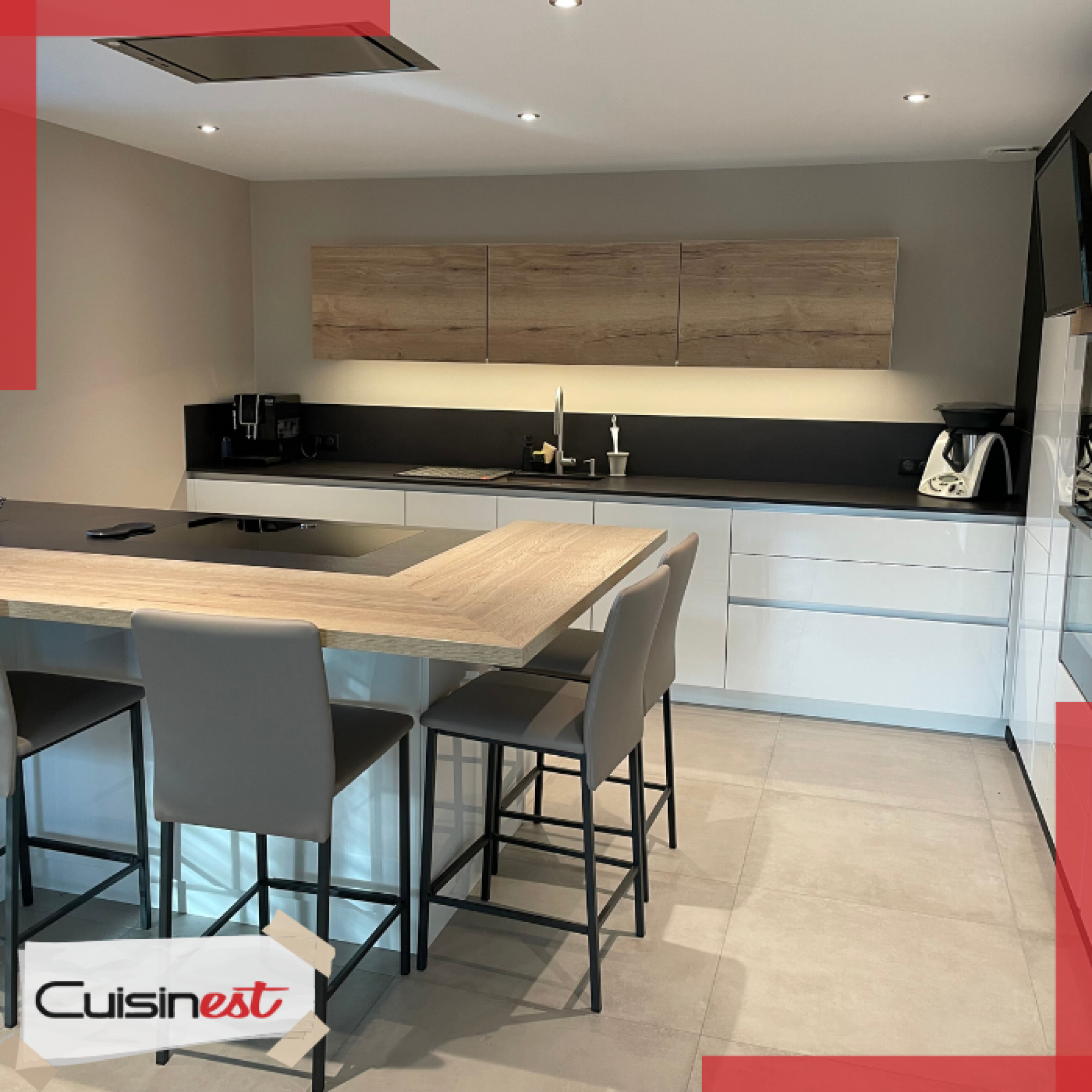 Conception cuisine Design sur Mesure plan de travail céramique Dekton