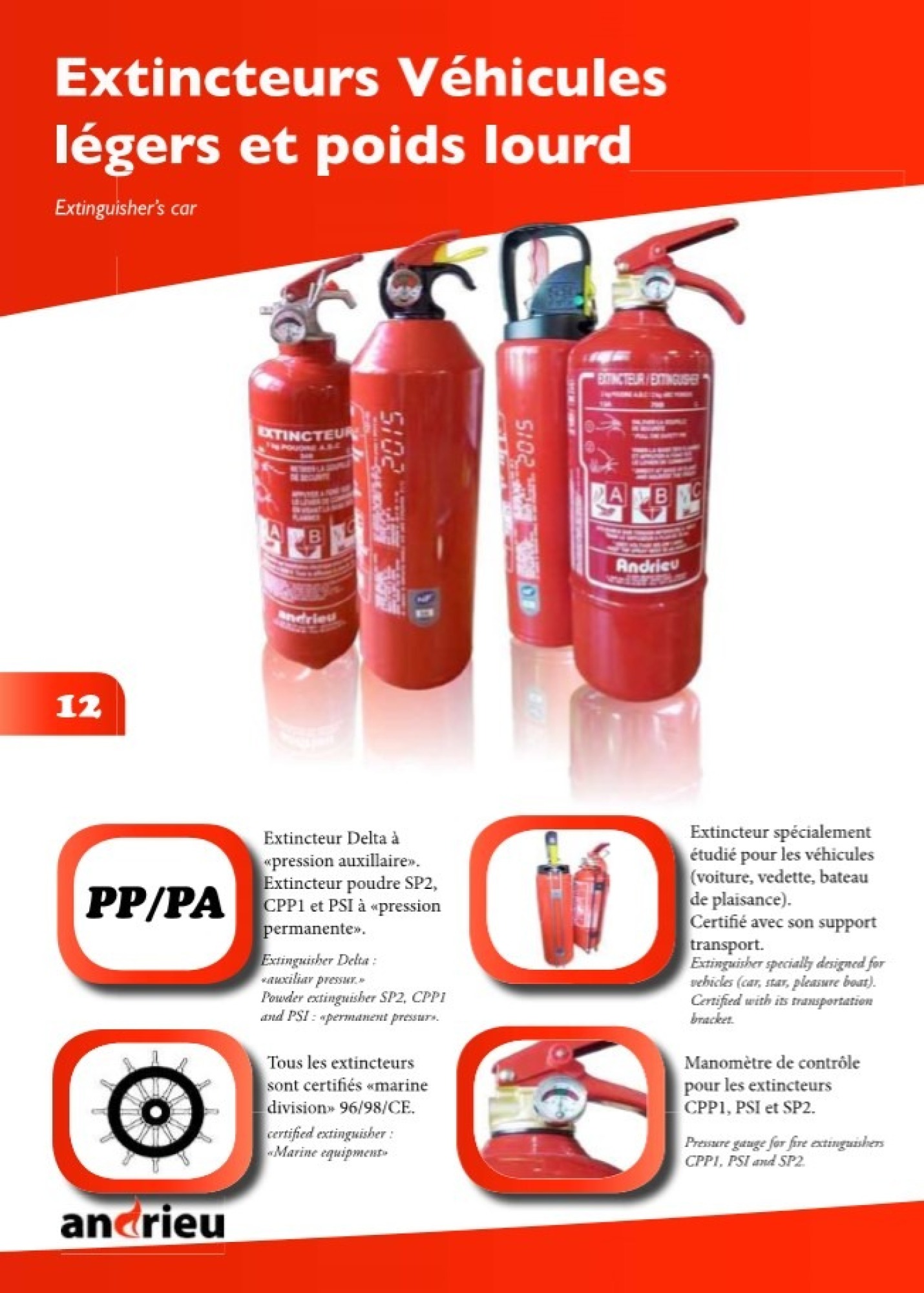 Extincteur à poudre ABC 2KG