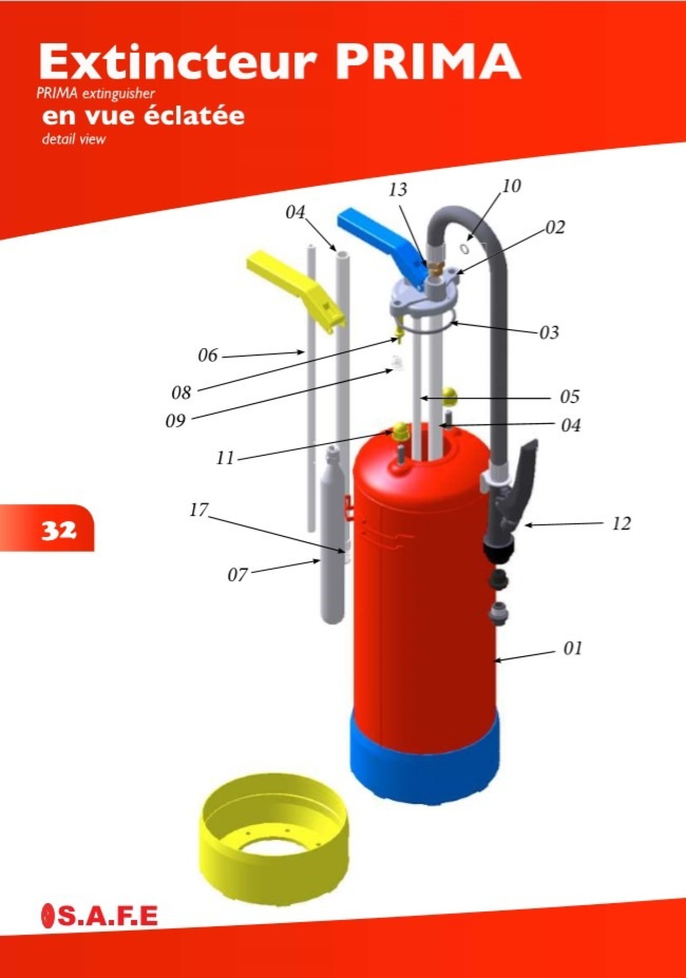 Extincteur poudre ABC pression auxiliaire