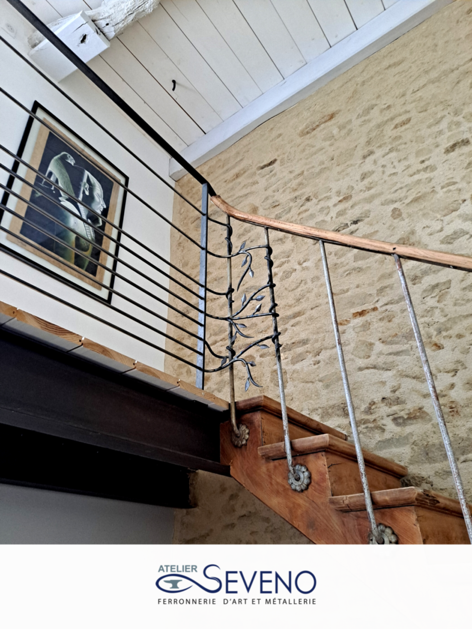 Réalisation de rampe d'escalier en acier sur mesure