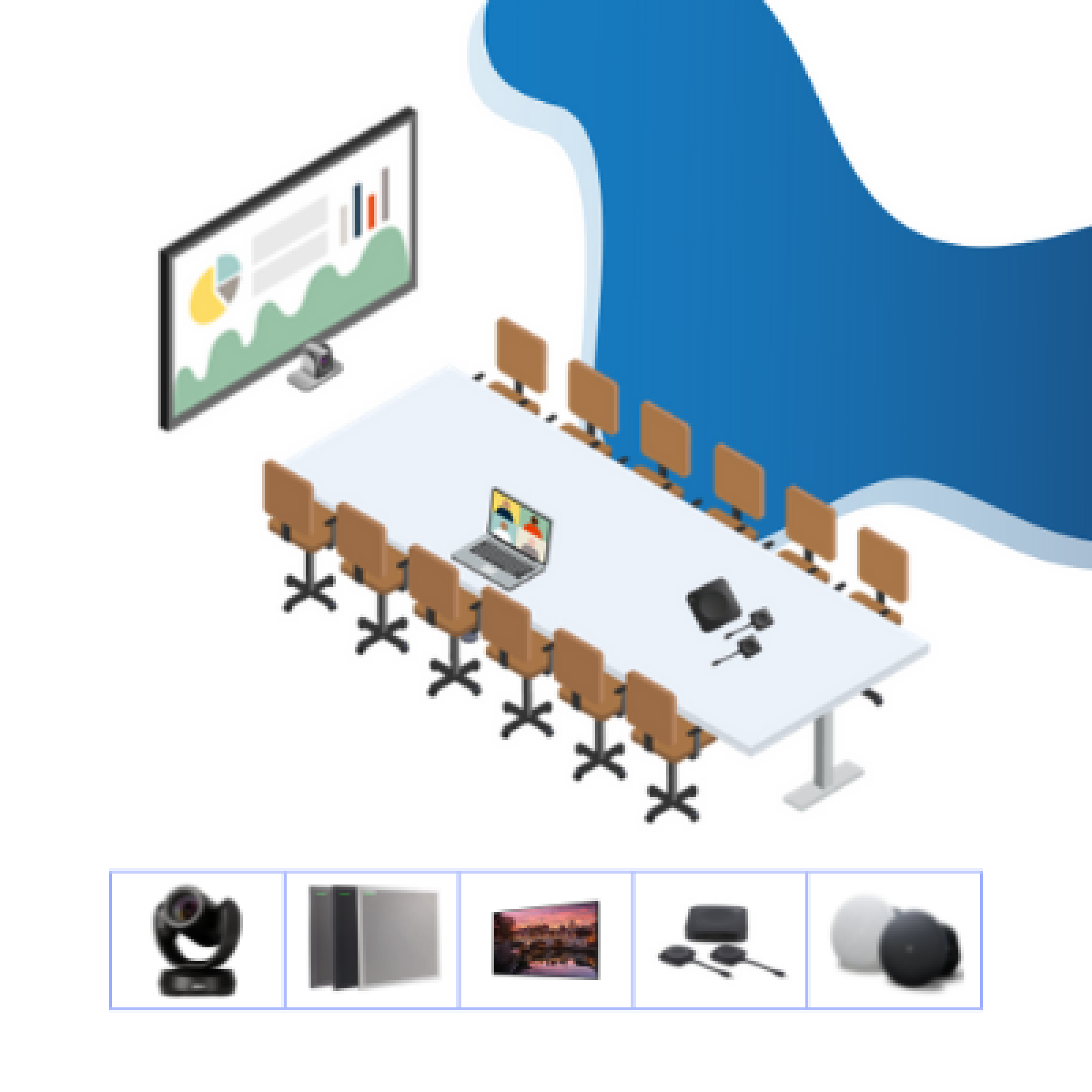 Salle de réunion visioconférence 10 / 20 personnes BARCO CX MXA910 LOGITECH RALLY BOSE 85