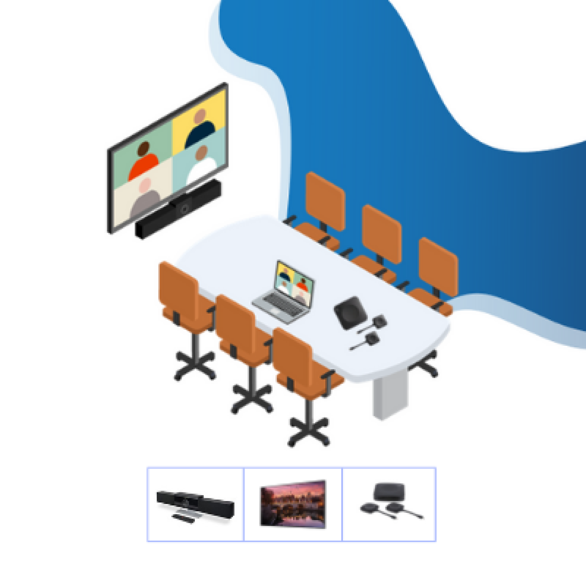 Salle de réunion visioconférence 6 / 10 personnes BARCO CX STUDIO USB 65