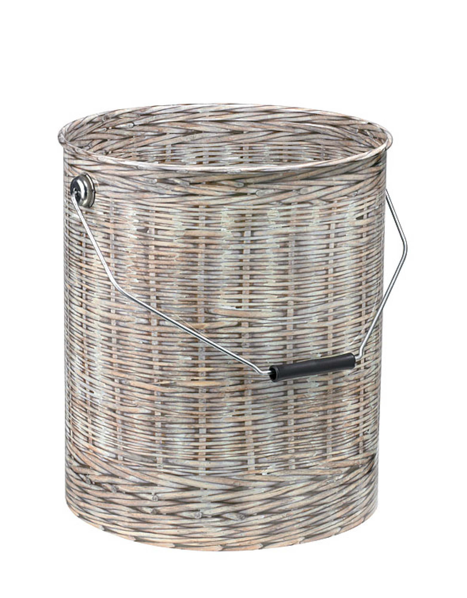 Seau à pellets décor osier intérieur et extérieur