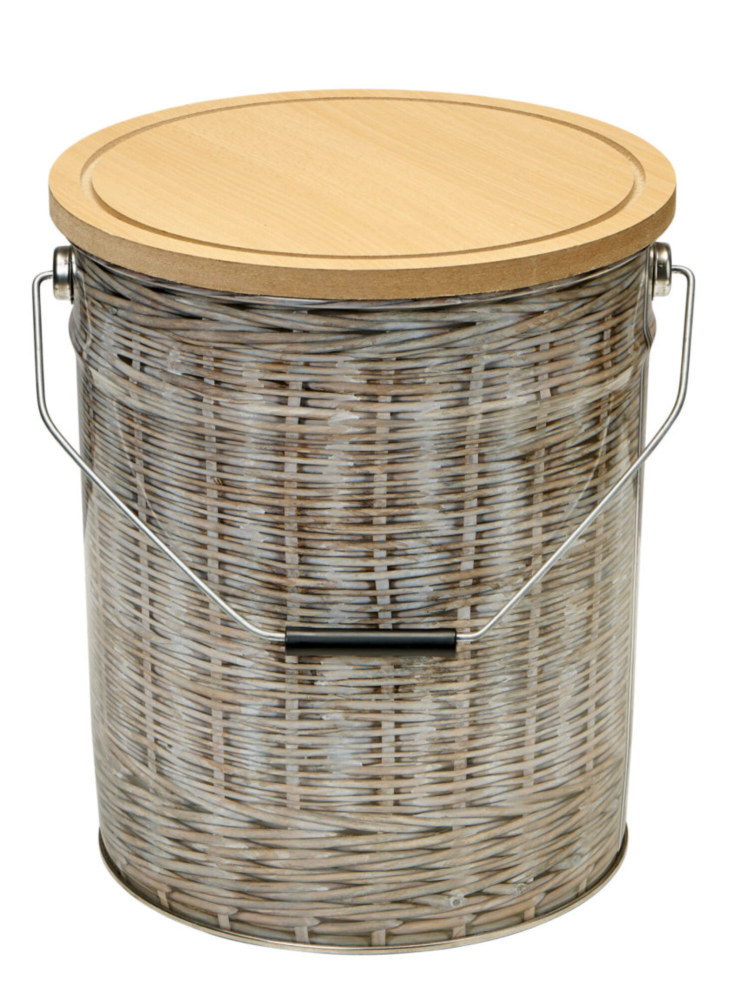 Seau-siège à pellets près du feu (avec plateau d'assise et de fermeture) 21L