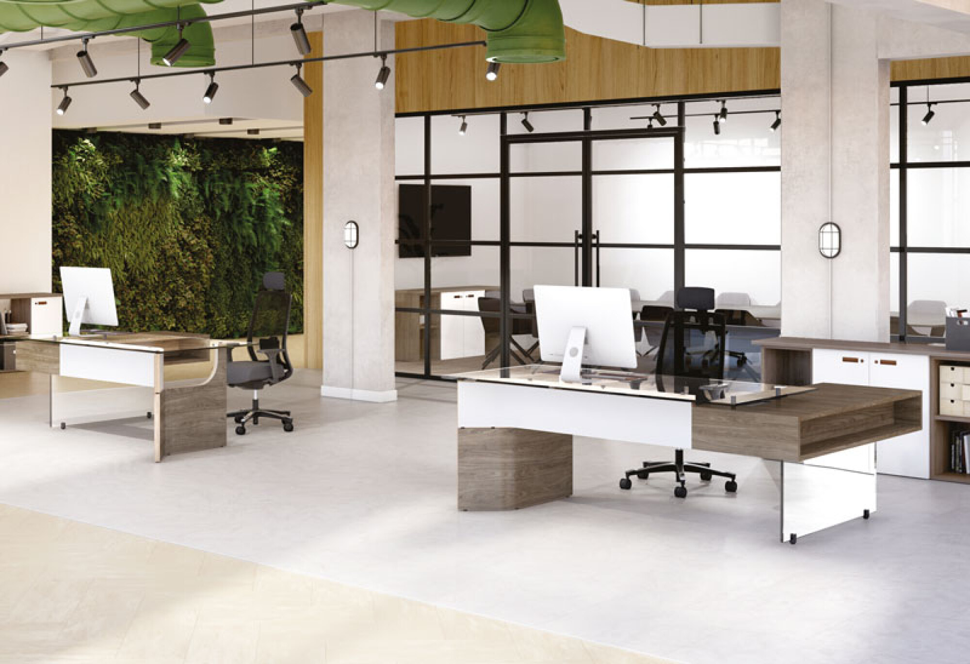 Bureau de direction gamme DUO plan droit avec retour