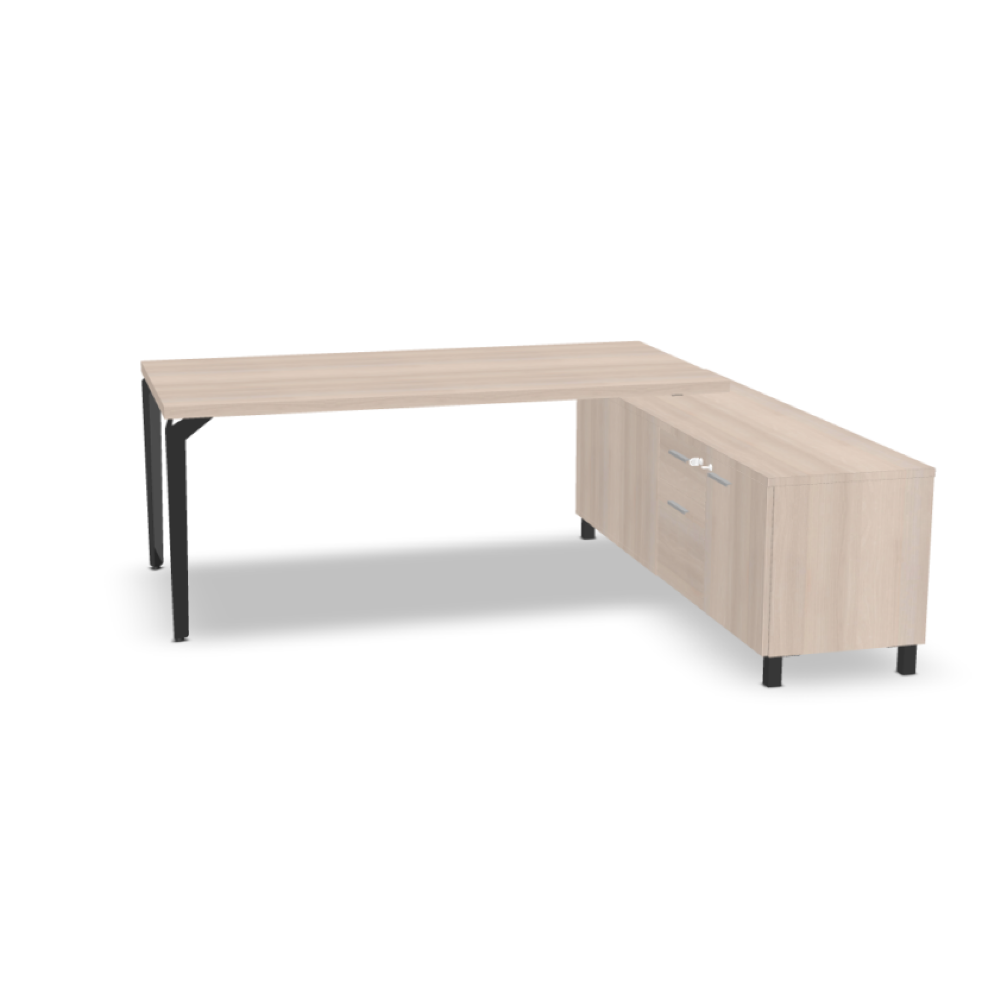 Bureau Paris plan droit avec crédence porteuse