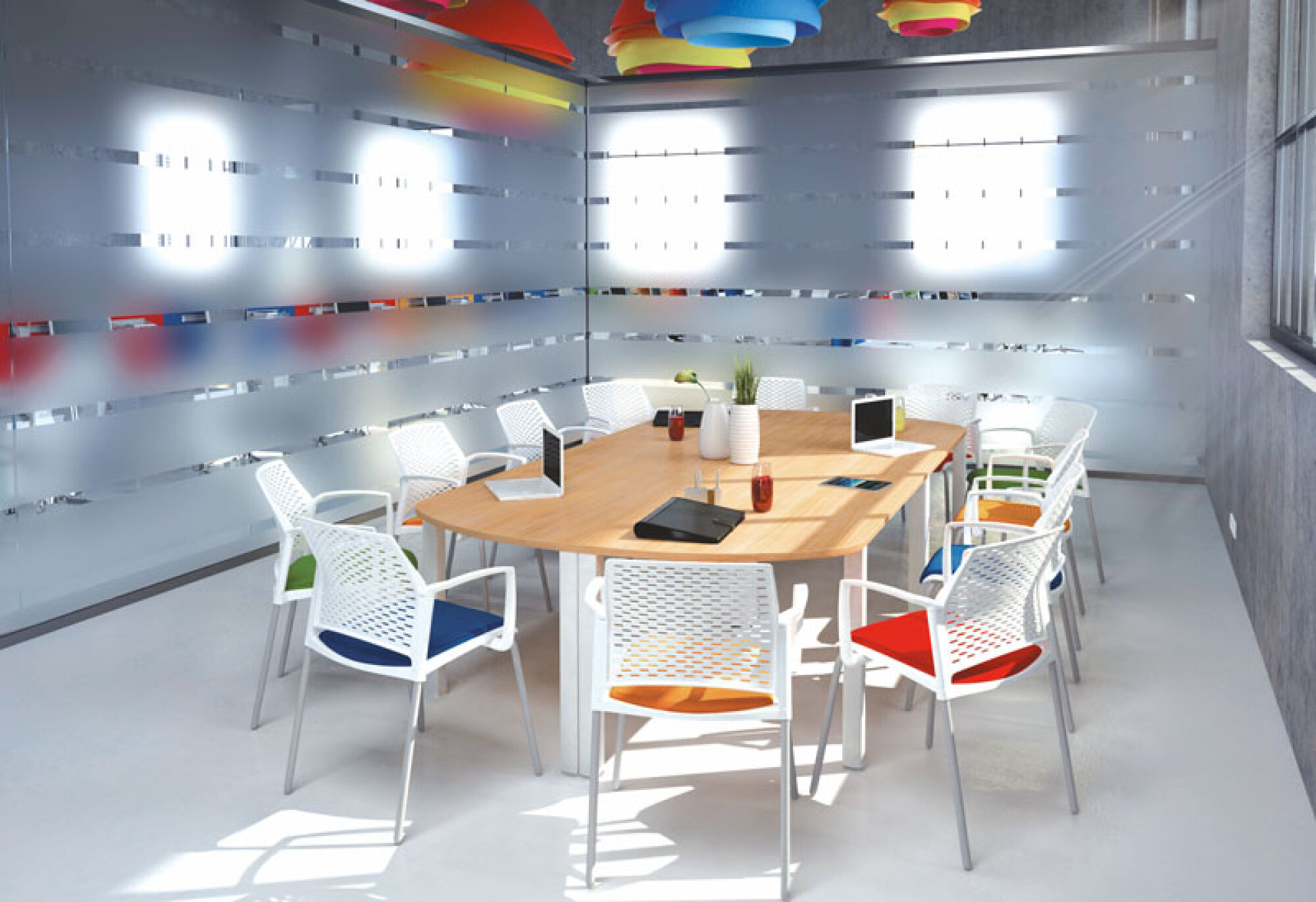 Chaise split assise polypropylène + placet tissu