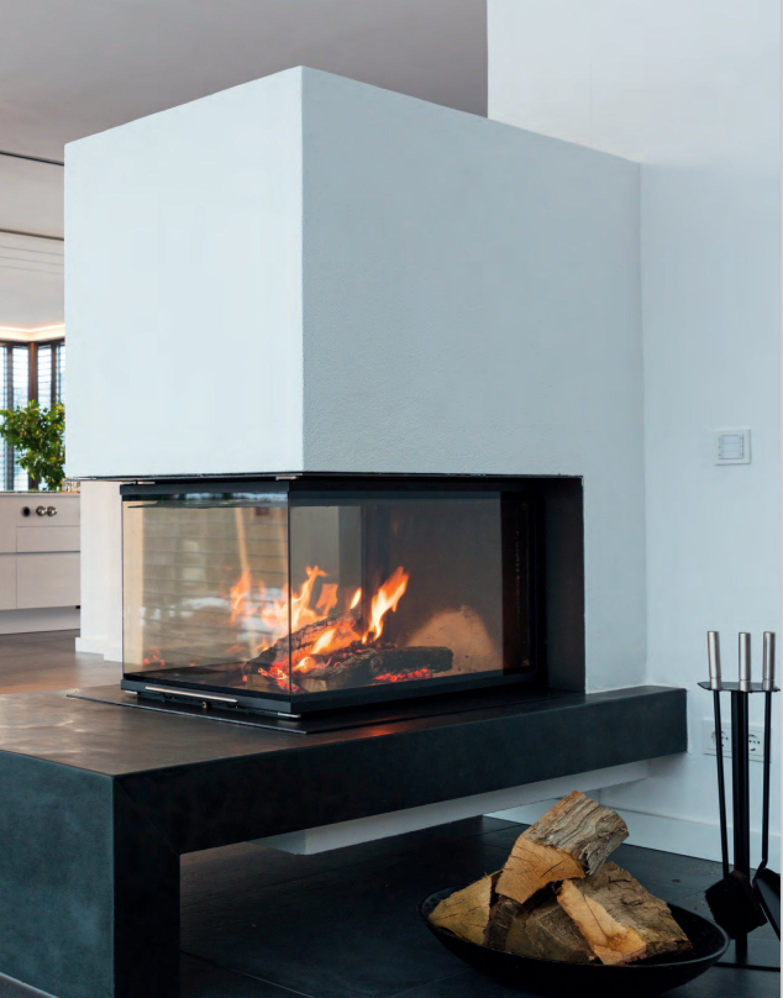Foyer au bois pour cheminée BRUNNER PANORAMA