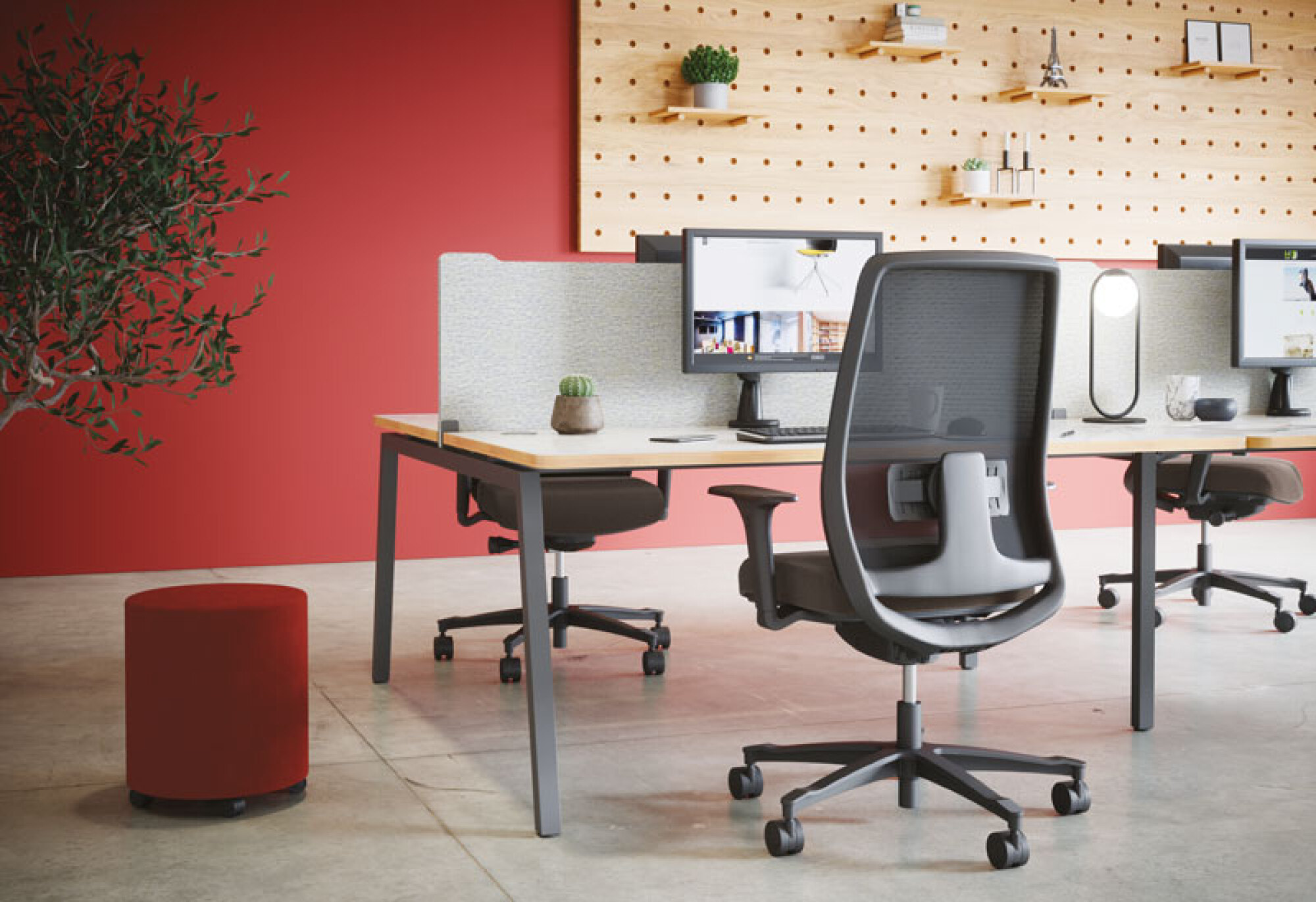 Panneaux écrans frontaux avec échancrure et angles arrondis h44 cm finition acoustique