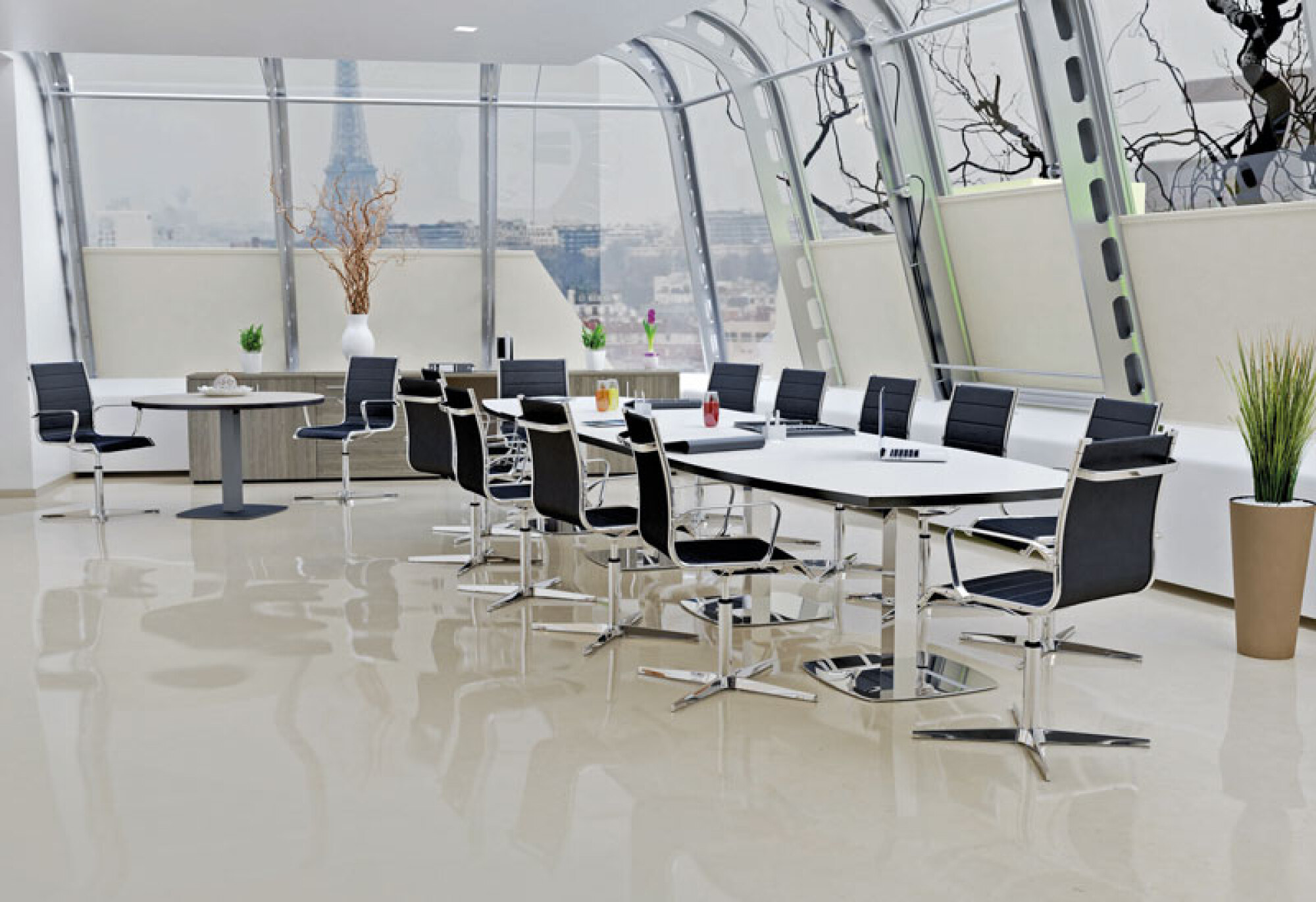 Sièges conférence Sulim tissu dossier bas avec accoudoirs